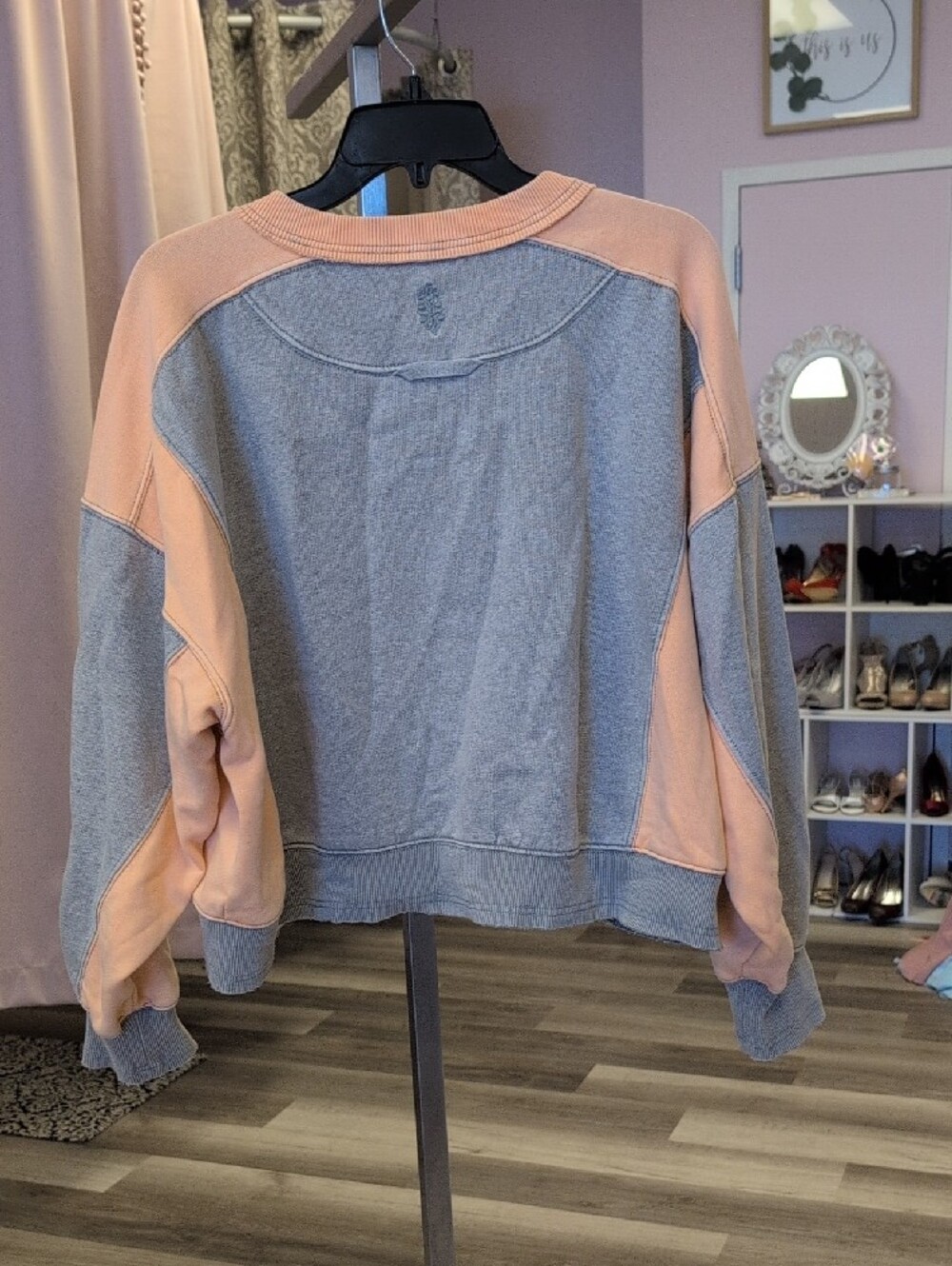 FP Movement by Free People Two-Tone Gray and Peach Pullover Sweatshirt - Picture 5 of 7